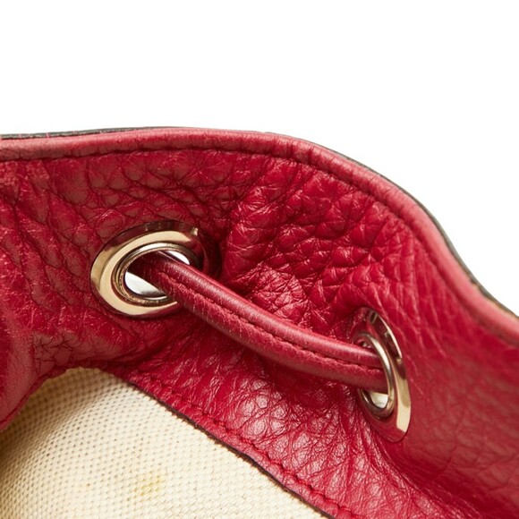 GUCCI Red Leather Bamboo Backpack main image 16